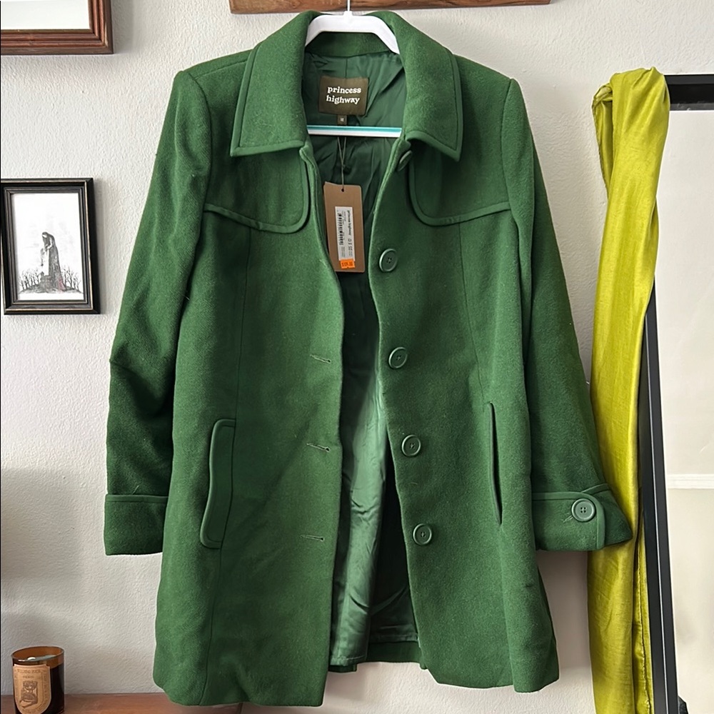 Green Wool Blend Coat